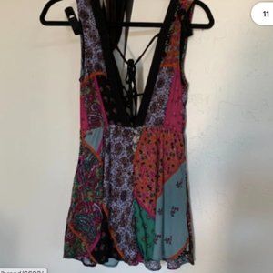 Urban Outfitters multicolor patterend romper, size 0